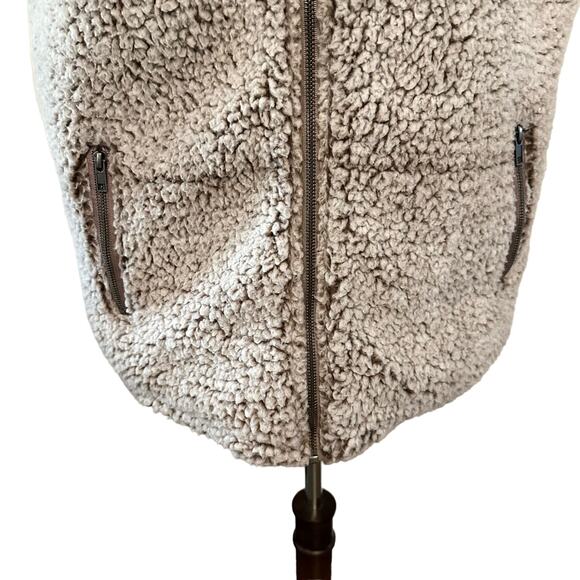 Thread + Supply Womens Large Sherpa Vest Gray Full Zip FrontPockets High Neck - Picture 2 of 14